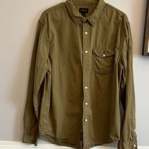 CPO Provisions Olive Green Button-Up Shirt Large